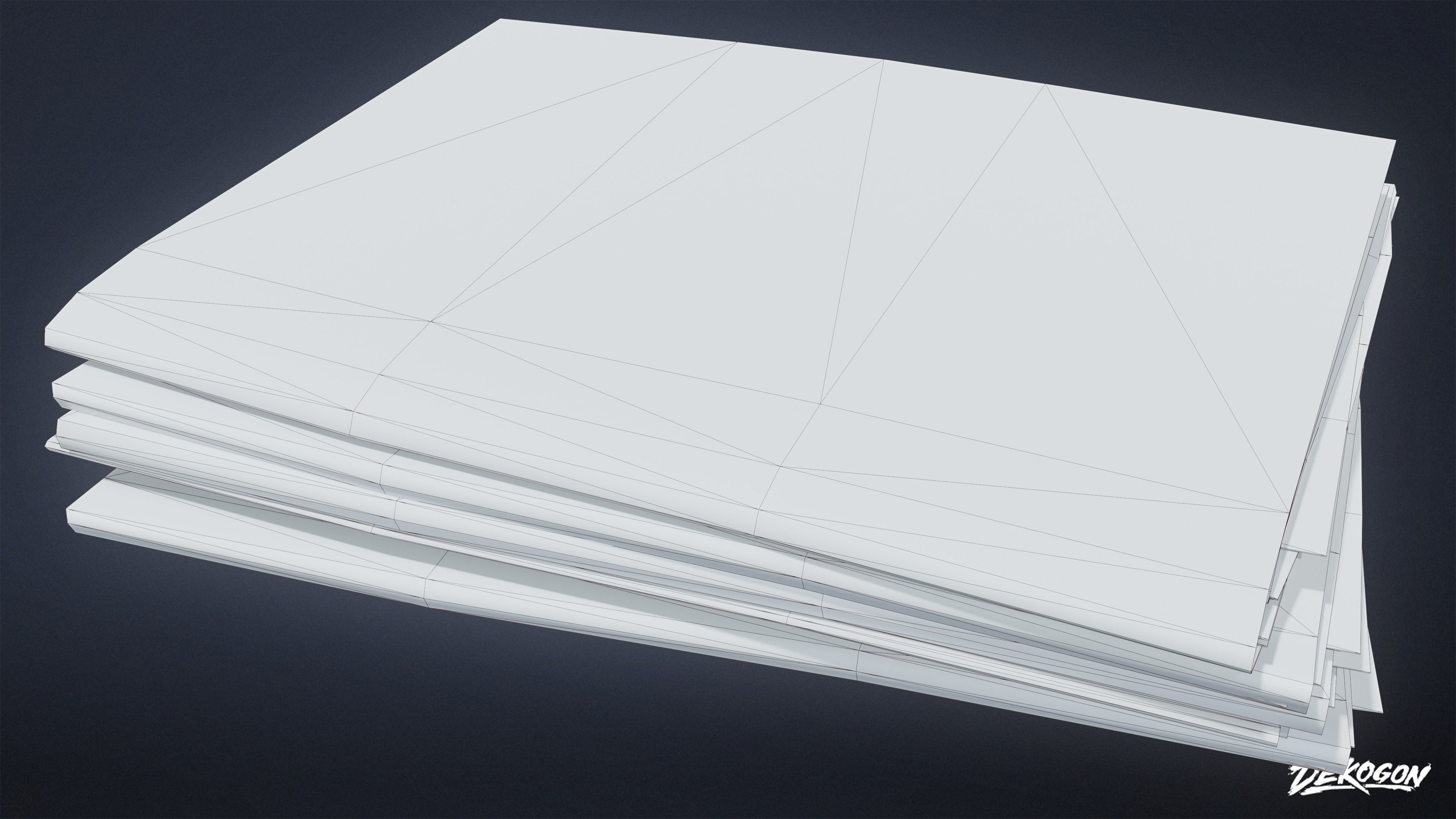 HIGH SCHOOL CLASSROOM - Folder Stack 01 - LOW POLY Low-poly 3D model_7