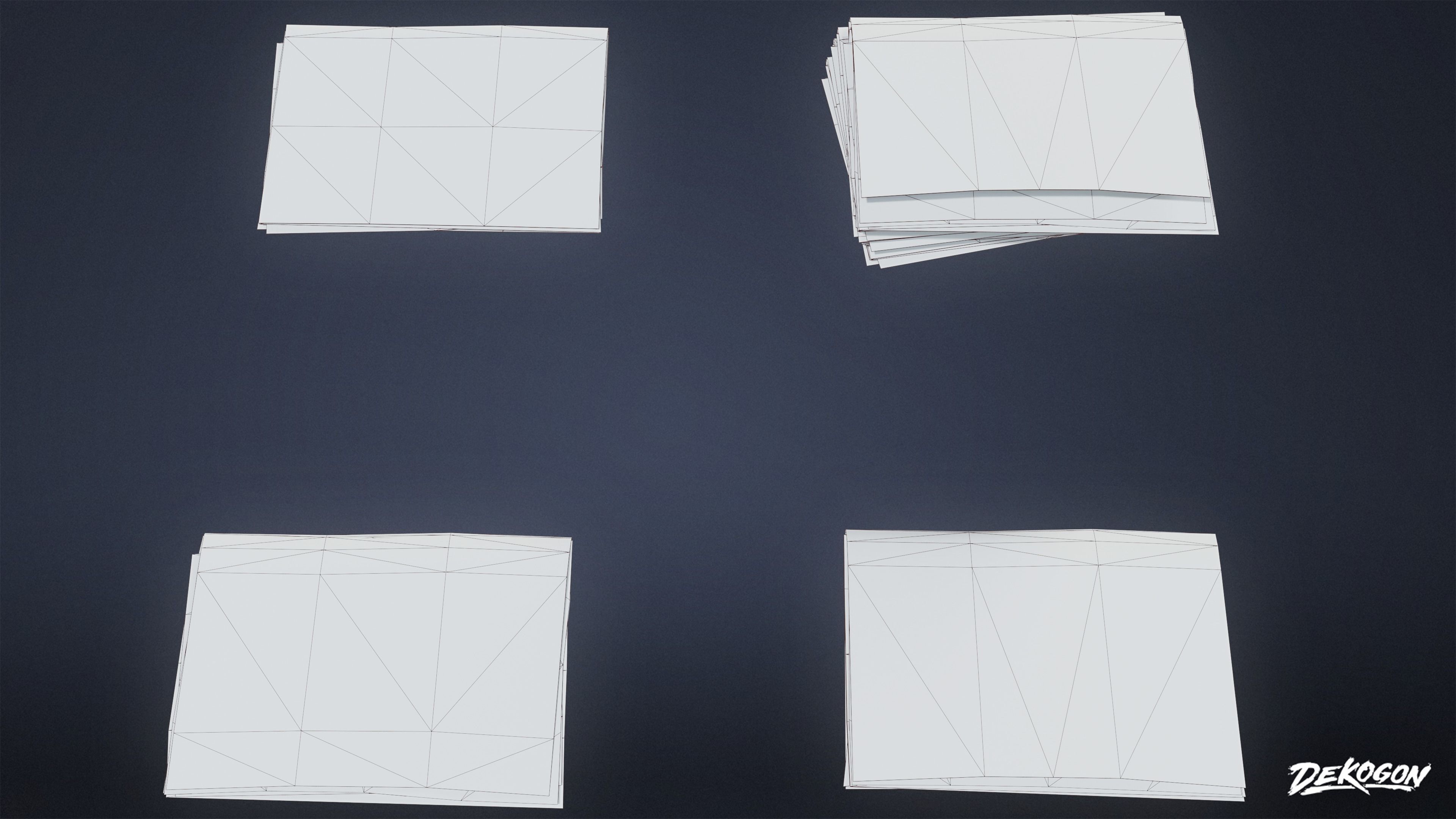 HIGH SCHOOL CLASSROOM - Folder Stack 01 - LOW POLY Low-poly 3D model_9