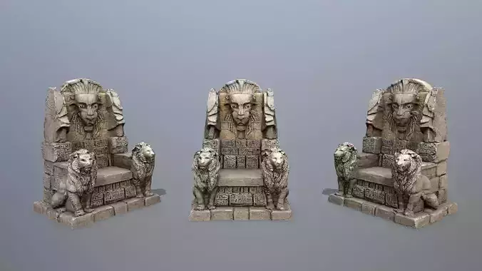 Lion Stone Throne