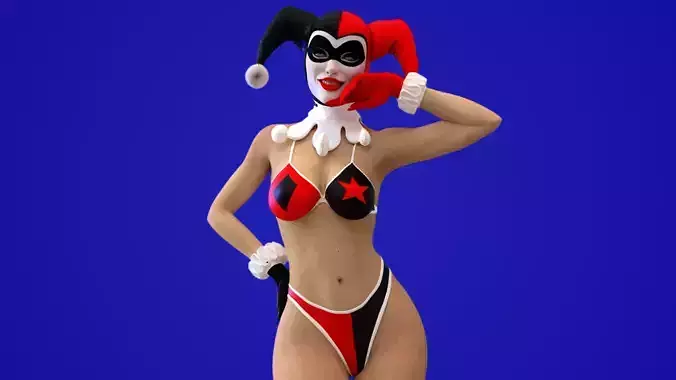 Harley Quinn In A Bikini 3D model