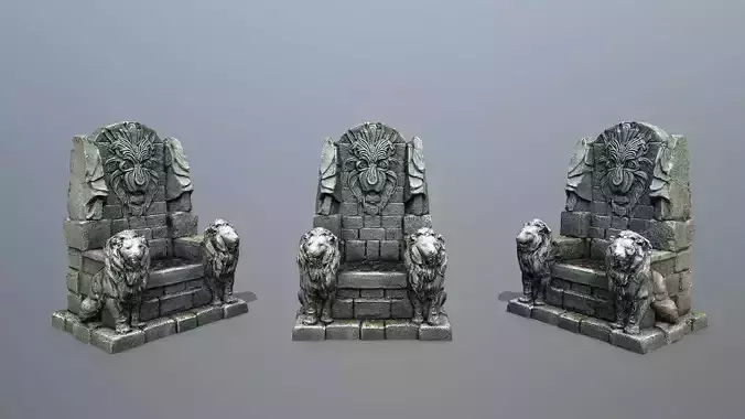 Lion Stone Throne