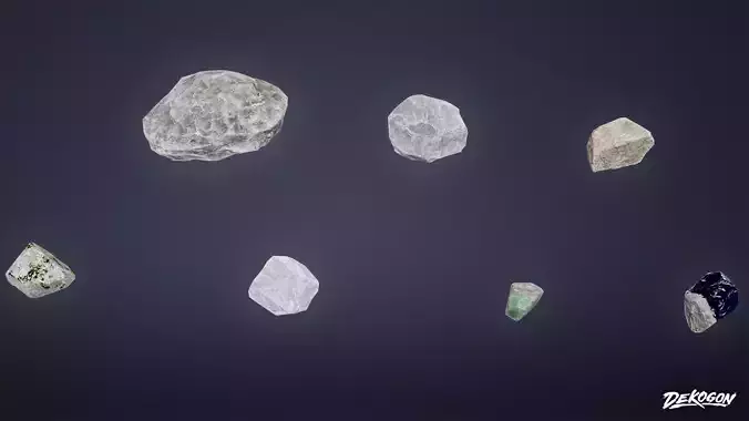 HIGH SCHOOL CLASSROOM - Geology Rock 01 - LOW POLY