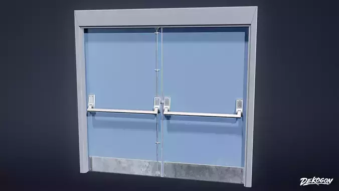 HIGH SCHOOL CLASSROOM - Gym Door 01 - LOW POLY