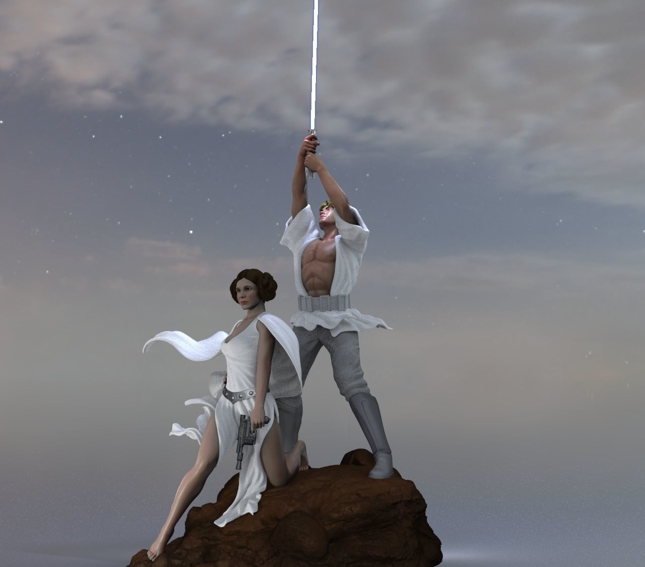 Starwars New Hope Scene 3D print model_2