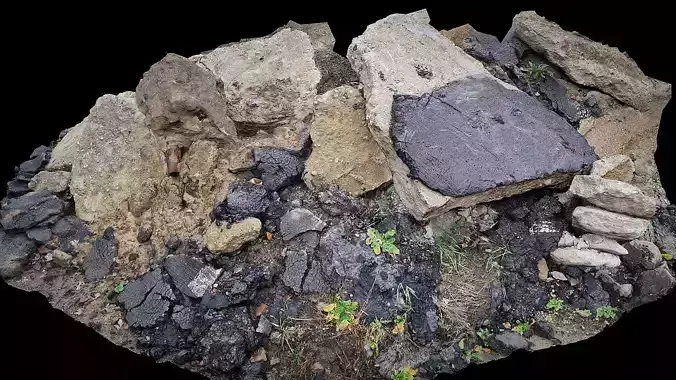 concrete asphalt ground debris photogrammetry