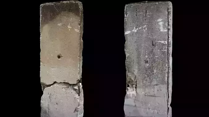 concrete slab stand fence broken debris photogrammetry