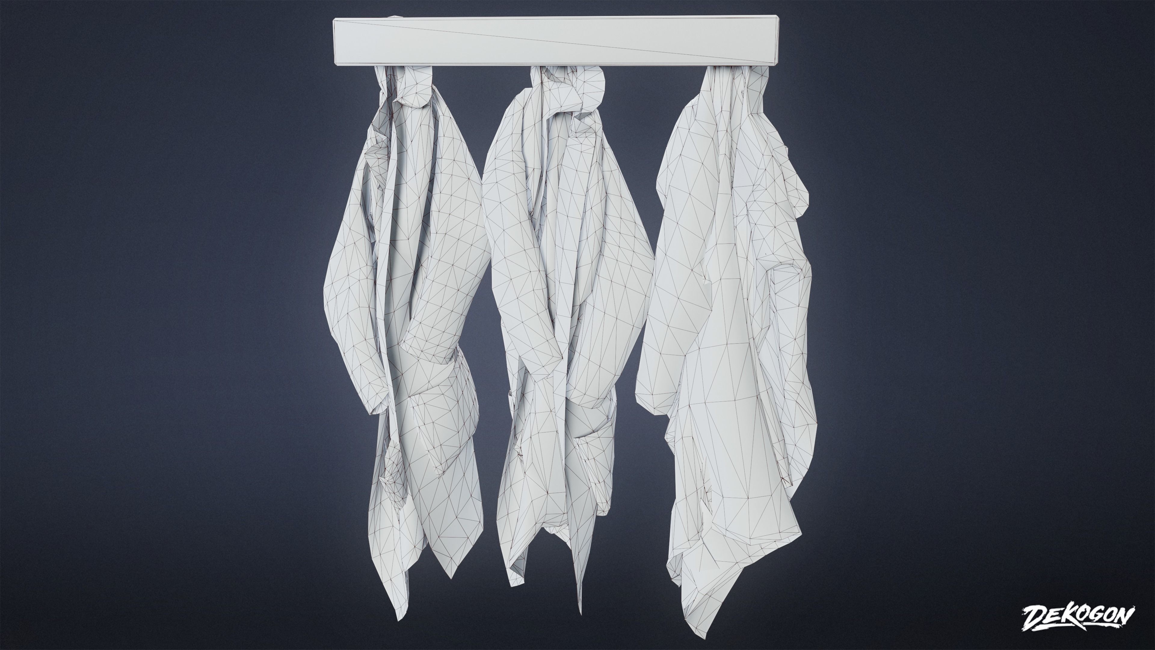 HIGH SCHOOL CLASSROOM - Lab Coat 01 - LOW POLY Low-poly 3D model_9