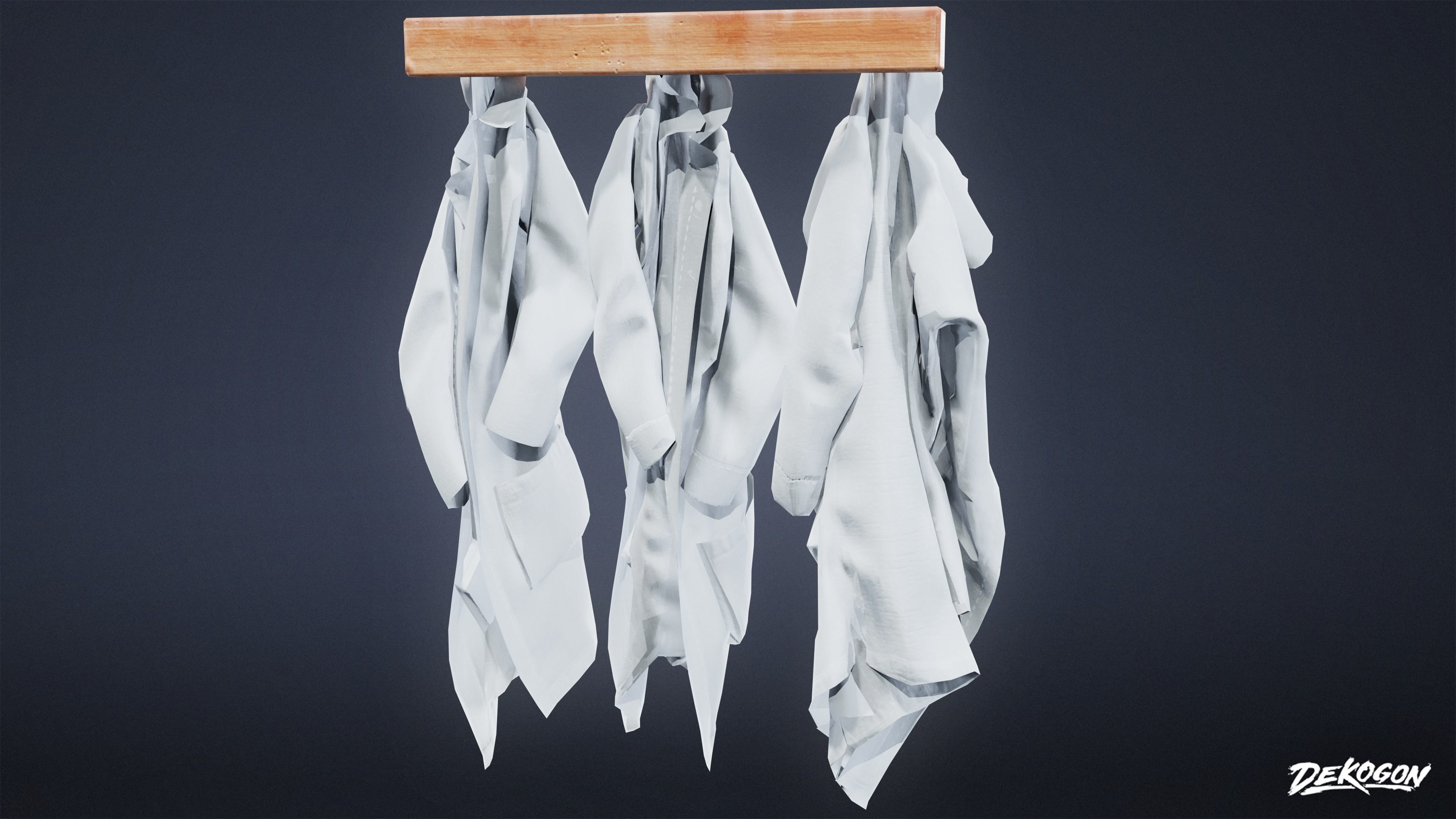 HIGH SCHOOL CLASSROOM - Lab Coat 01 - LOW POLY Low-poly 3D model_3