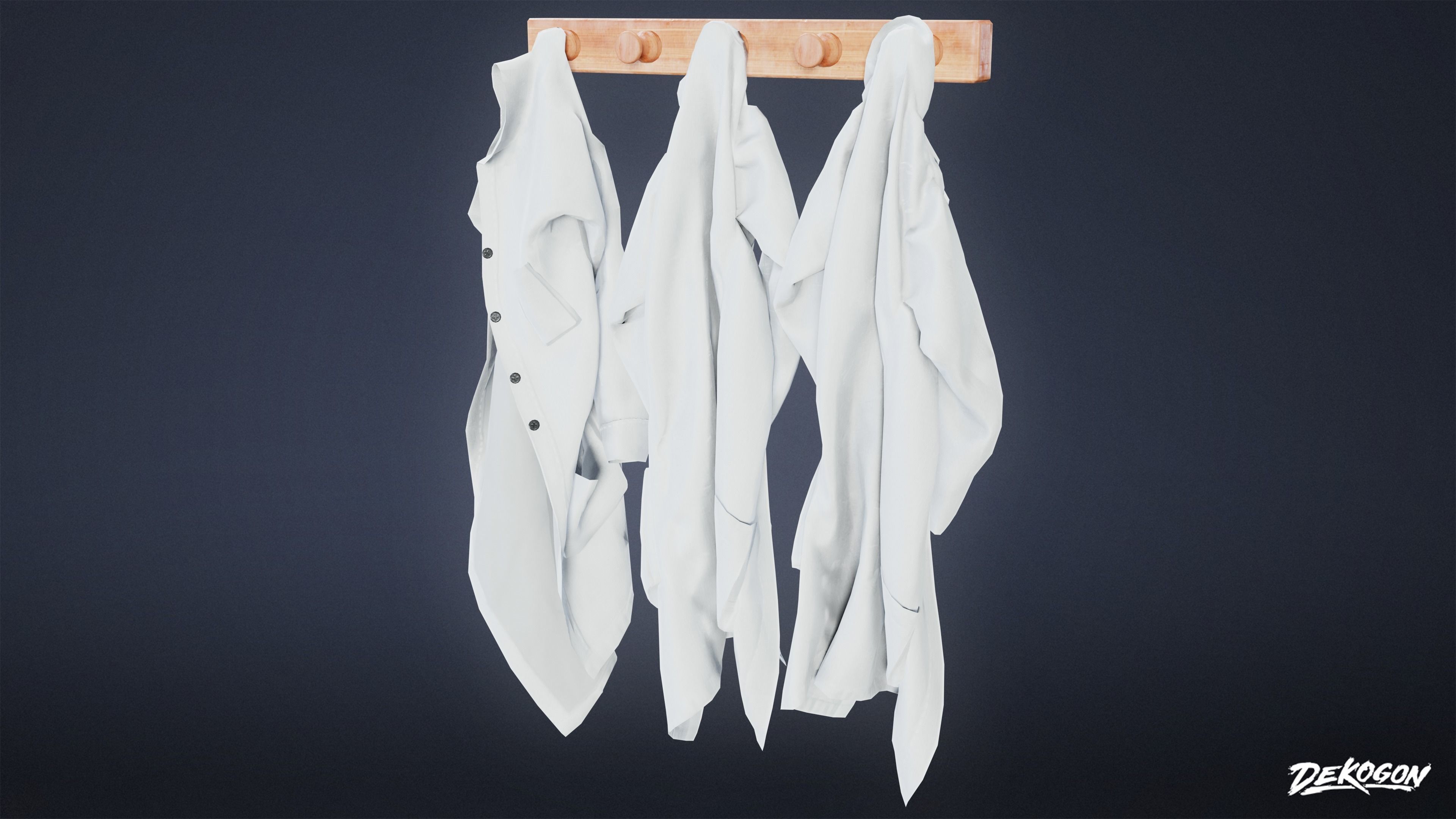 HIGH SCHOOL CLASSROOM - Lab Coat 01 - LOW POLY Low-poly 3D model_1