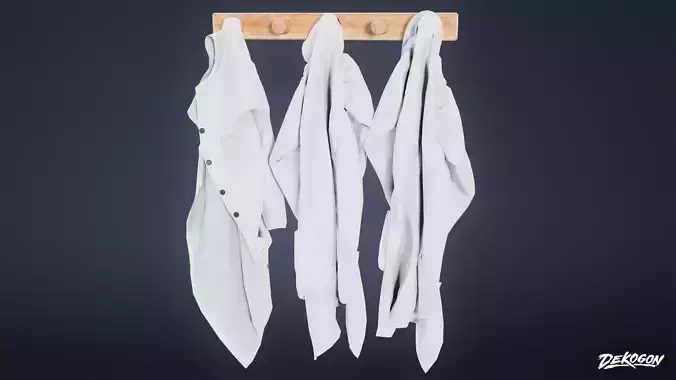 HIGH SCHOOL CLASSROOM - Lab Coat 01 - LOW POLY Low-poly 3D model
