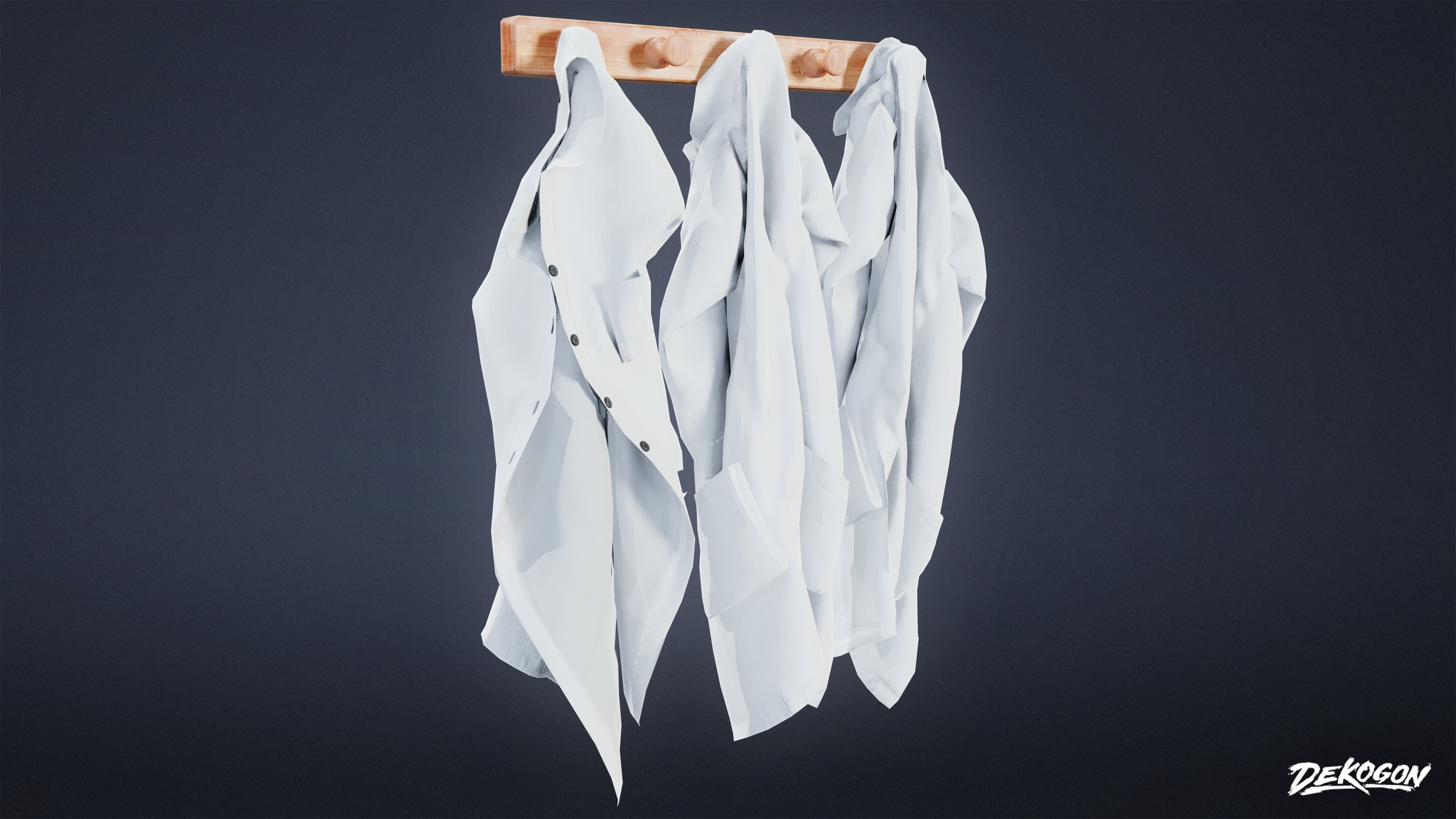 HIGH SCHOOL CLASSROOM - Lab Coat 01 - LOW POLY Low-poly 3D model_2