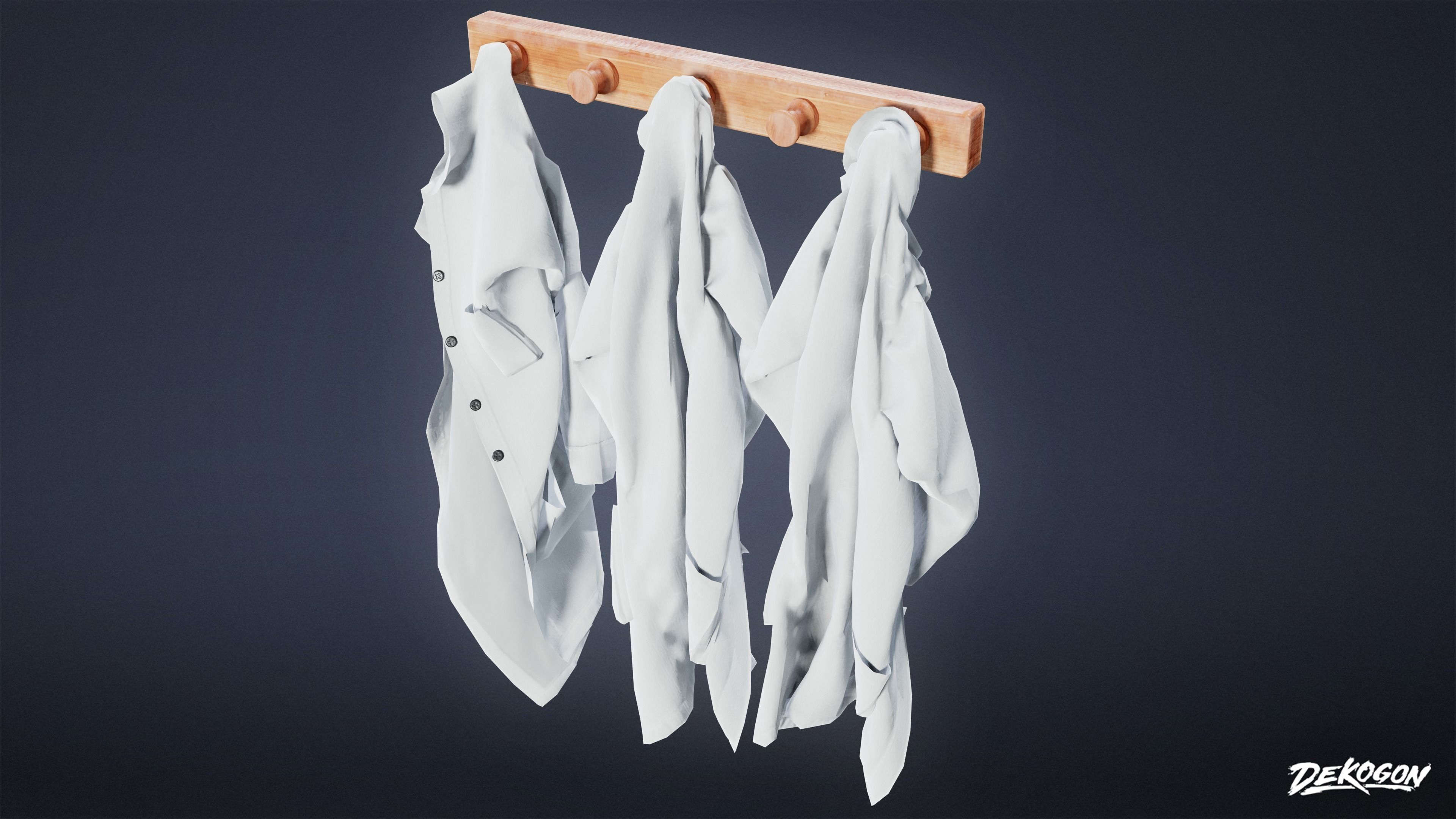 HIGH SCHOOL CLASSROOM - Lab Coat 01 - LOW POLY Low-poly 3D model_4