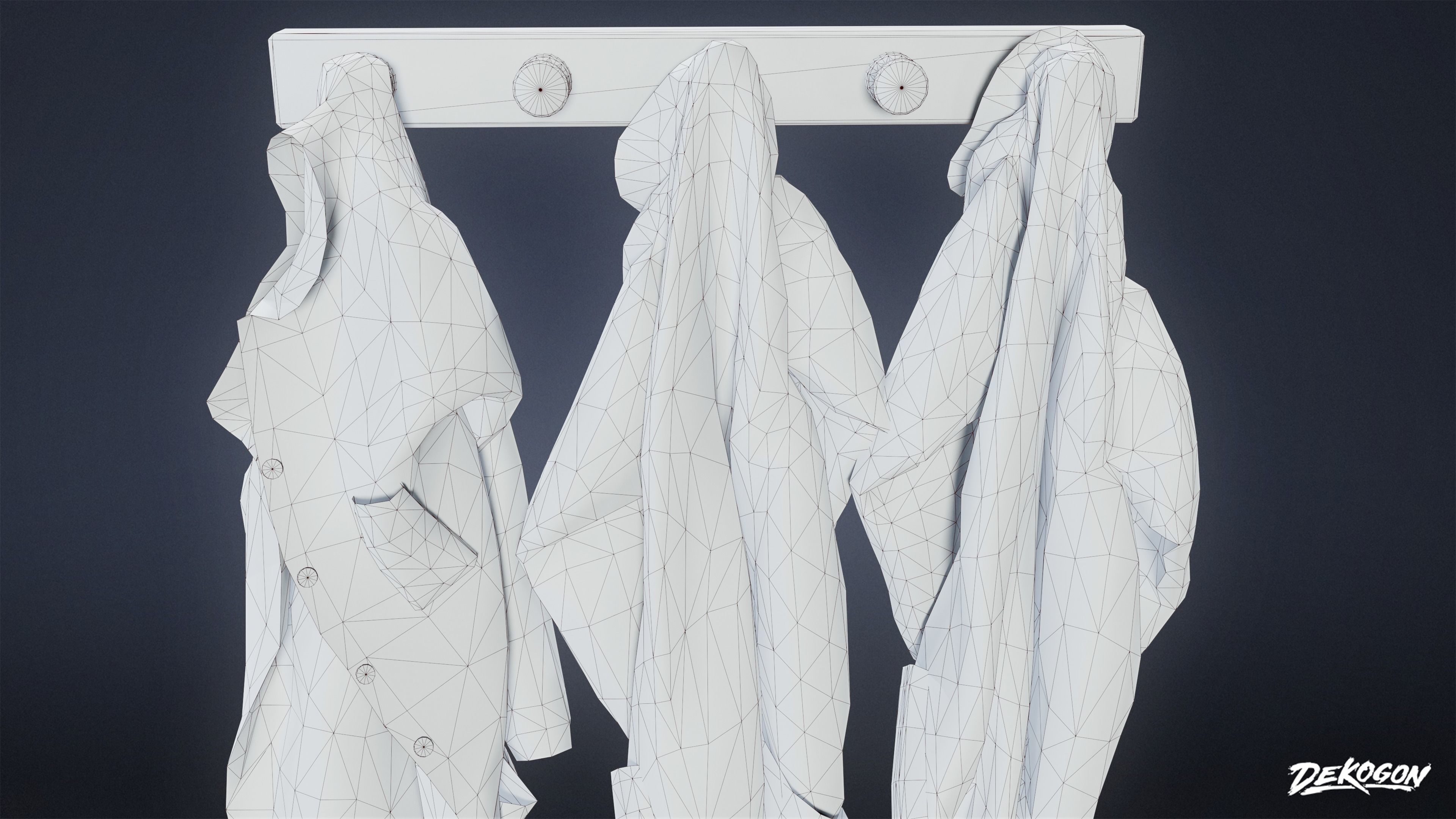 HIGH SCHOOL CLASSROOM - Lab Coat 01 - LOW POLY Low-poly 3D model_7