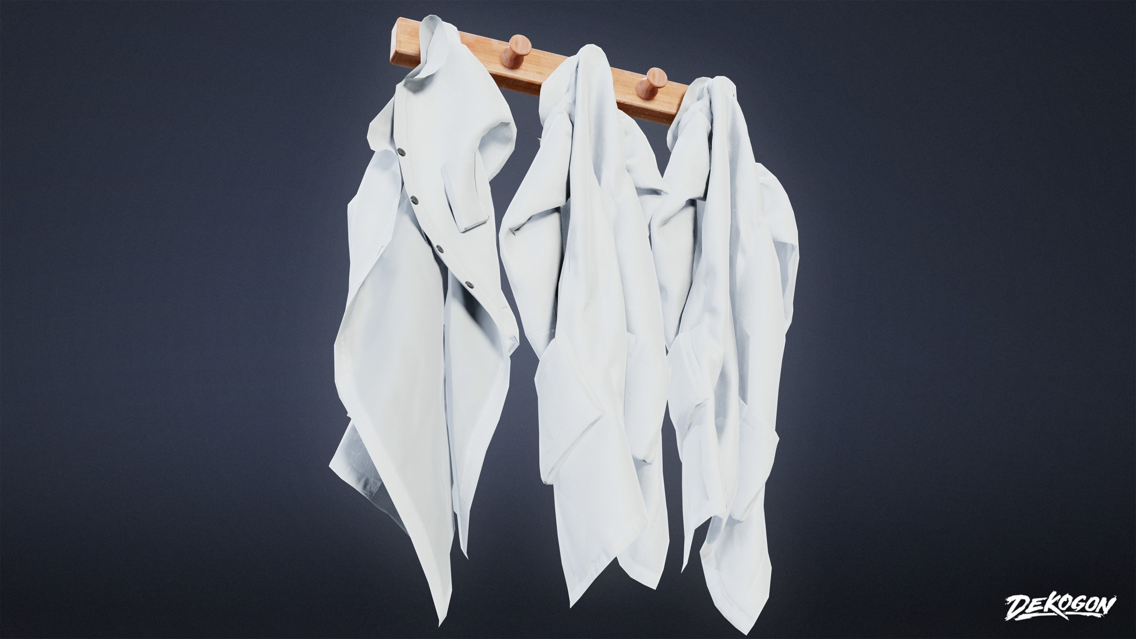 HIGH SCHOOL CLASSROOM - Lab Coat 01 - LOW POLY Low-poly 3D model_5