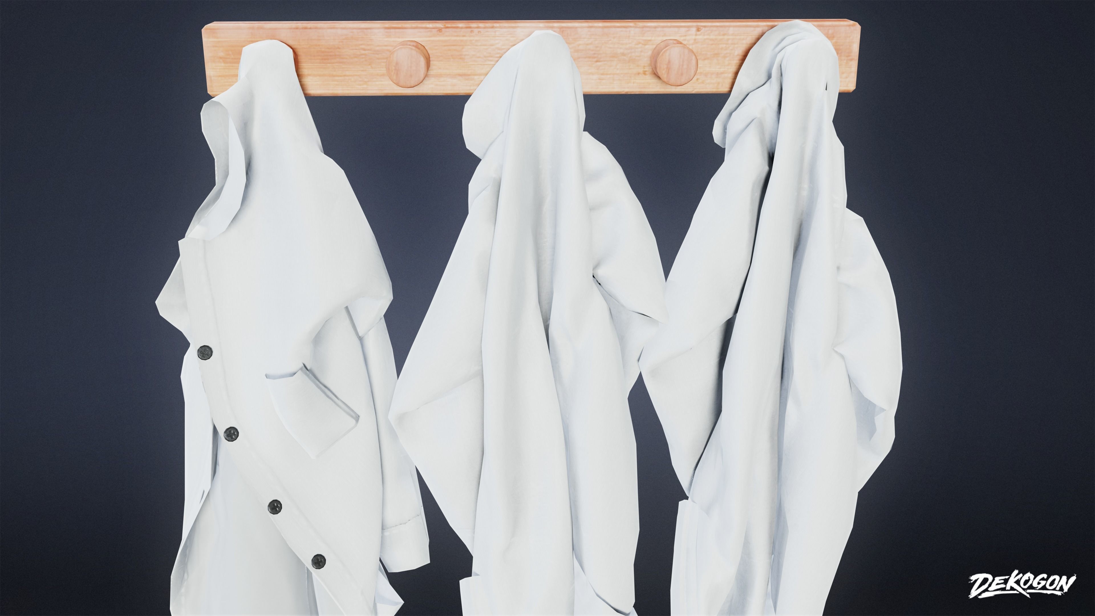 HIGH SCHOOL CLASSROOM - Lab Coat 01 - LOW POLY Low-poly 3D model_6