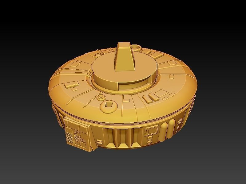 Starwars Imperial Admiral Girl and Probe-droid 3D print model_18