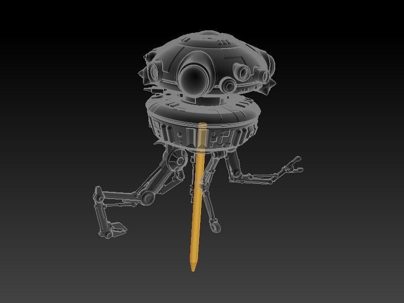 Starwars Imperial Admiral Girl and Probe-droid 3D print model_55