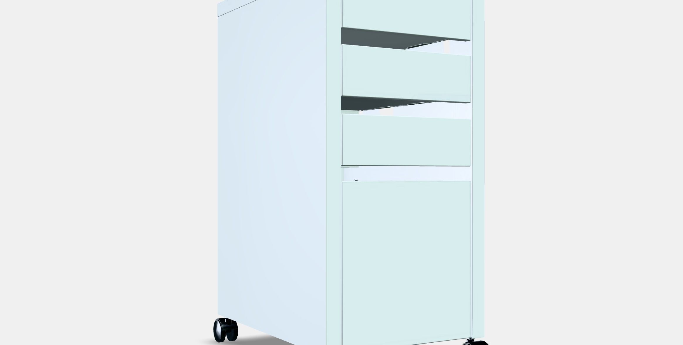 MICKE Drawer unit-drop file storage Low-poly 3D model_9