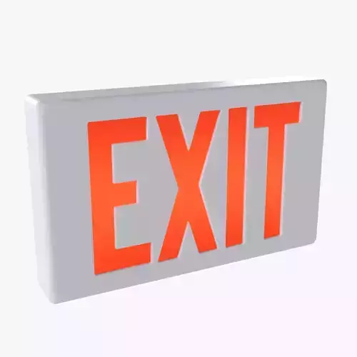 Exit Sign Low-poly 3D model