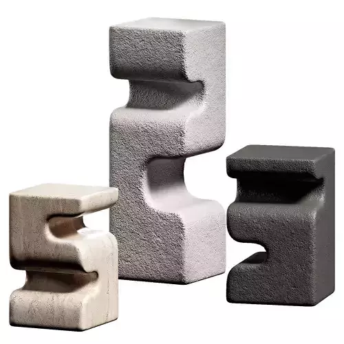 Modern Abstract Sculpture 3 stone color options