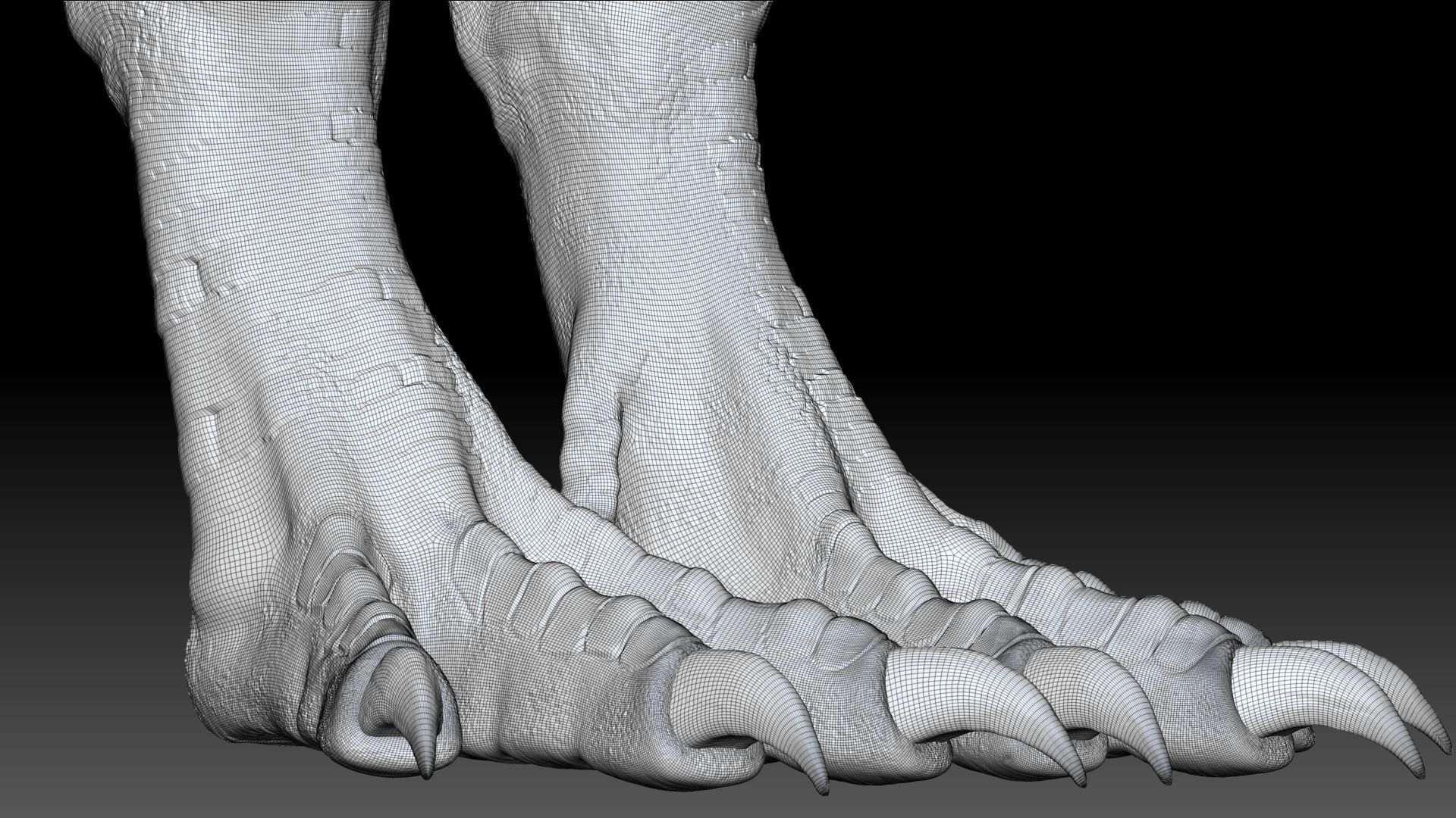 Dinosaur Hybrid Dilophosaurus Sculpt Project 3D model_16