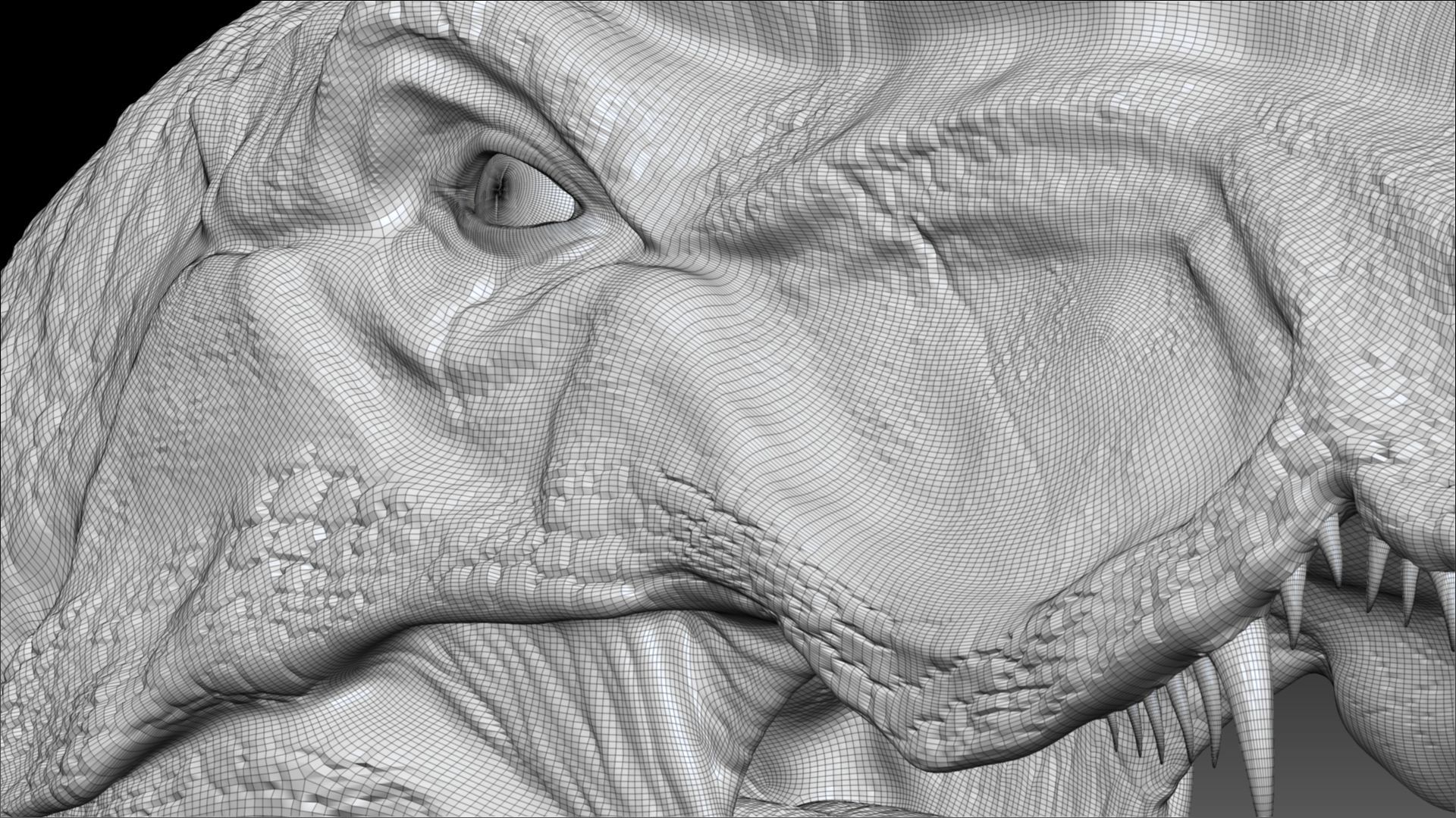 Dinosaur Hybrid Dilophosaurus Sculpt Project 3D model_15