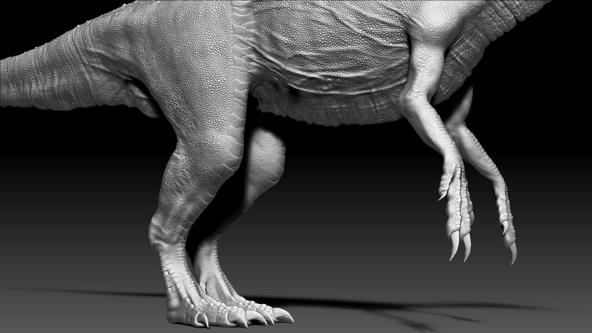 Dinosaur Hybrid Dilophosaurus Sculpt Project 3D model_11