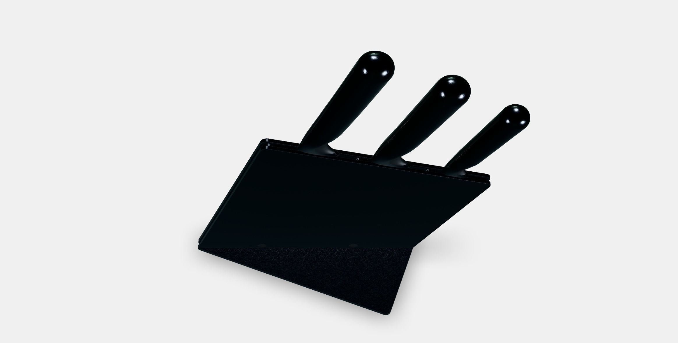 JAMFORA Knife block with 3 knives Low-poly 3D model_4