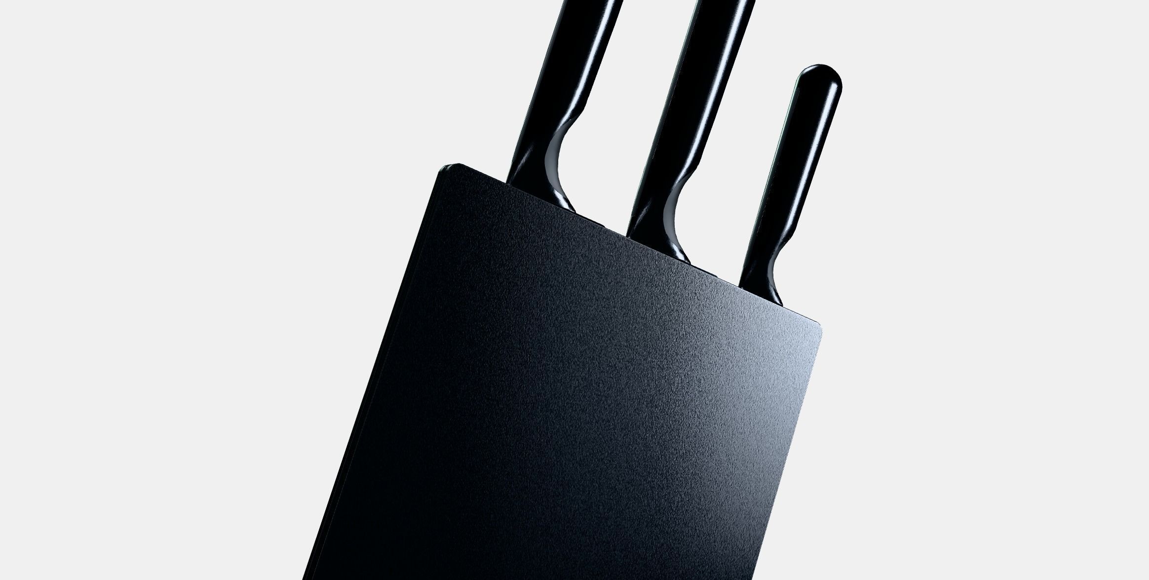 JAMFORA Knife block with 3 knives Low-poly 3D model_2