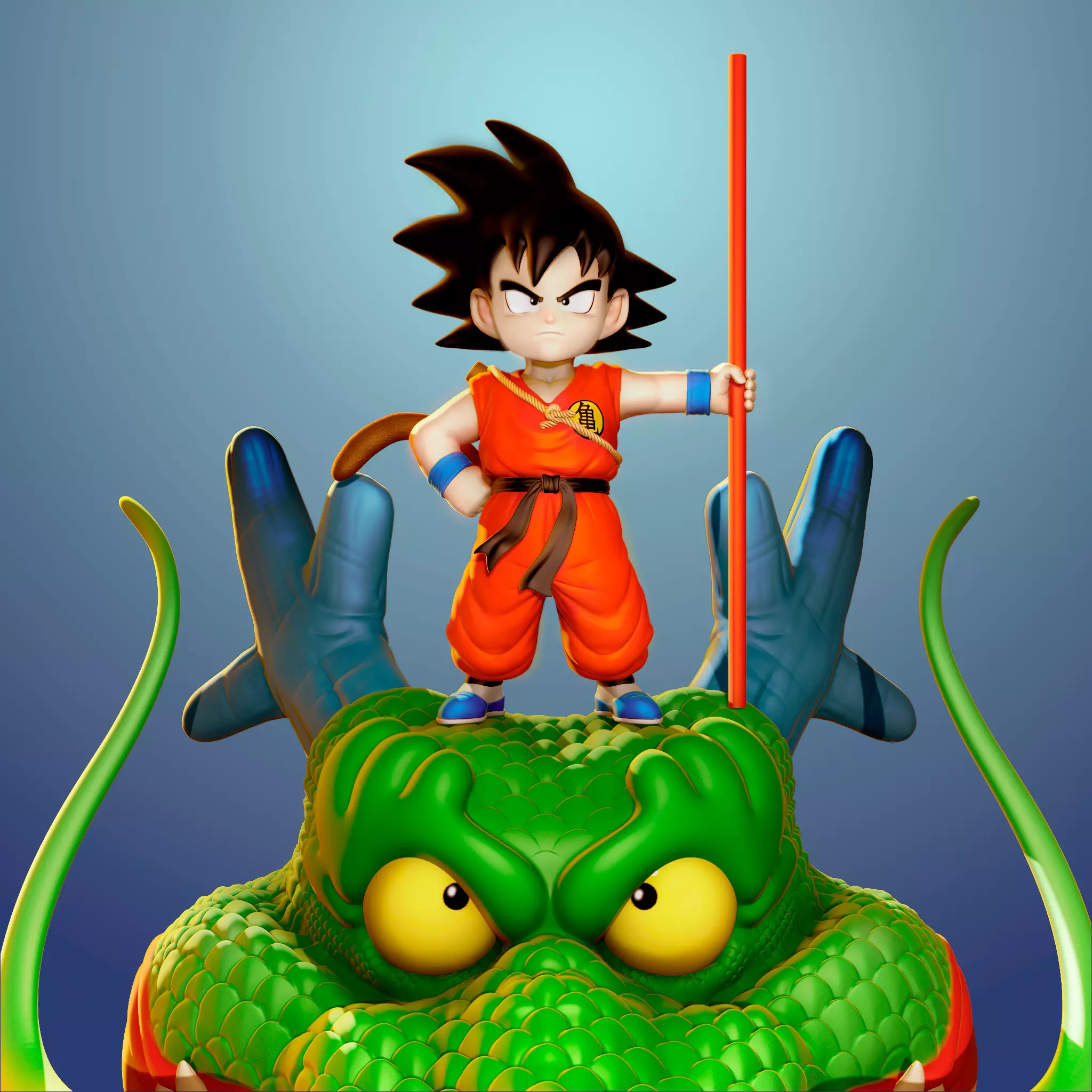 Goku and Shenron 3D Print 3D print model