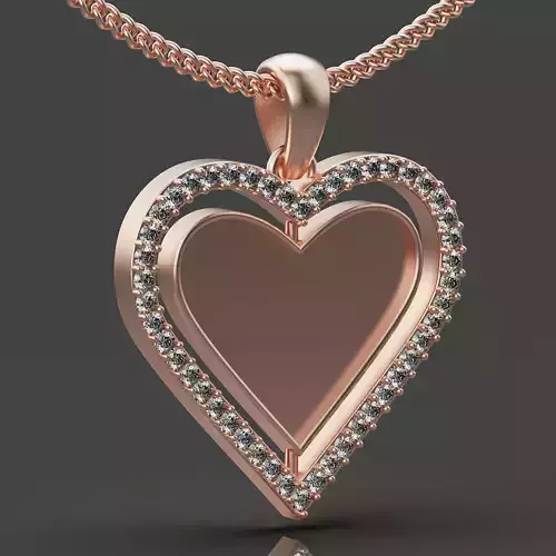 Heart  memorial pendant silver gold  printable jewelry 3D model
