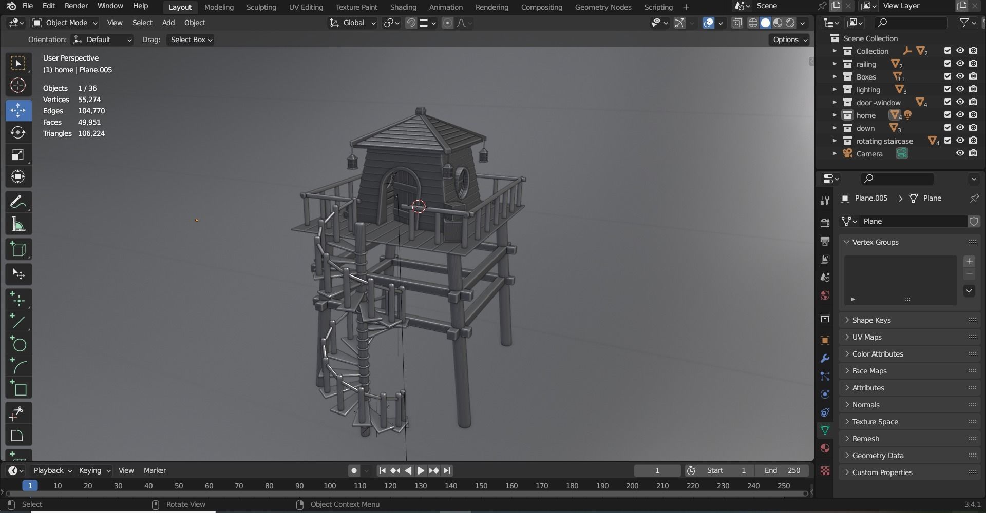 Forest House Low-poly 3D model_4