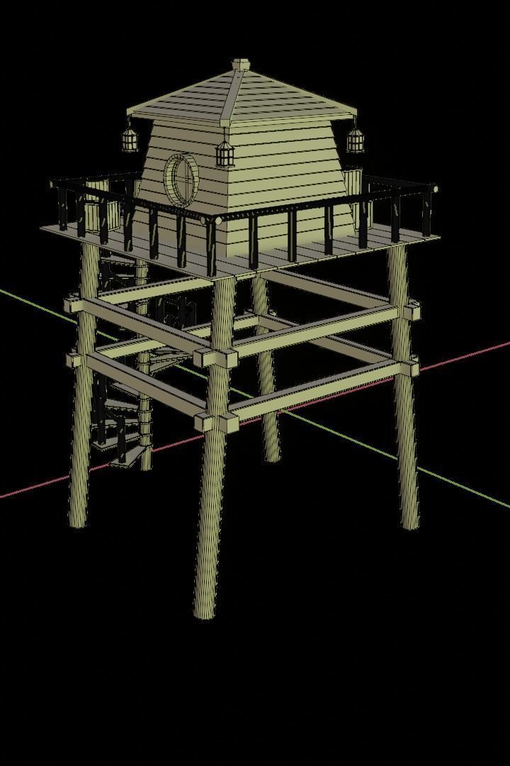 Forest House Low-poly 3D model_9