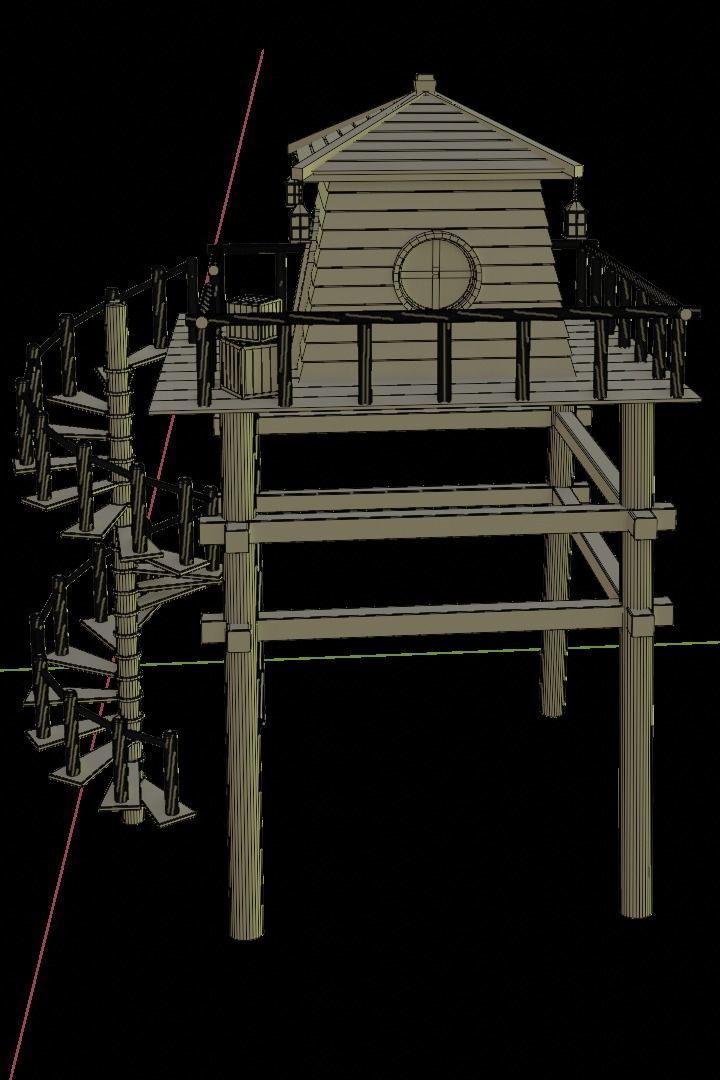 Forest House Low-poly 3D model_7