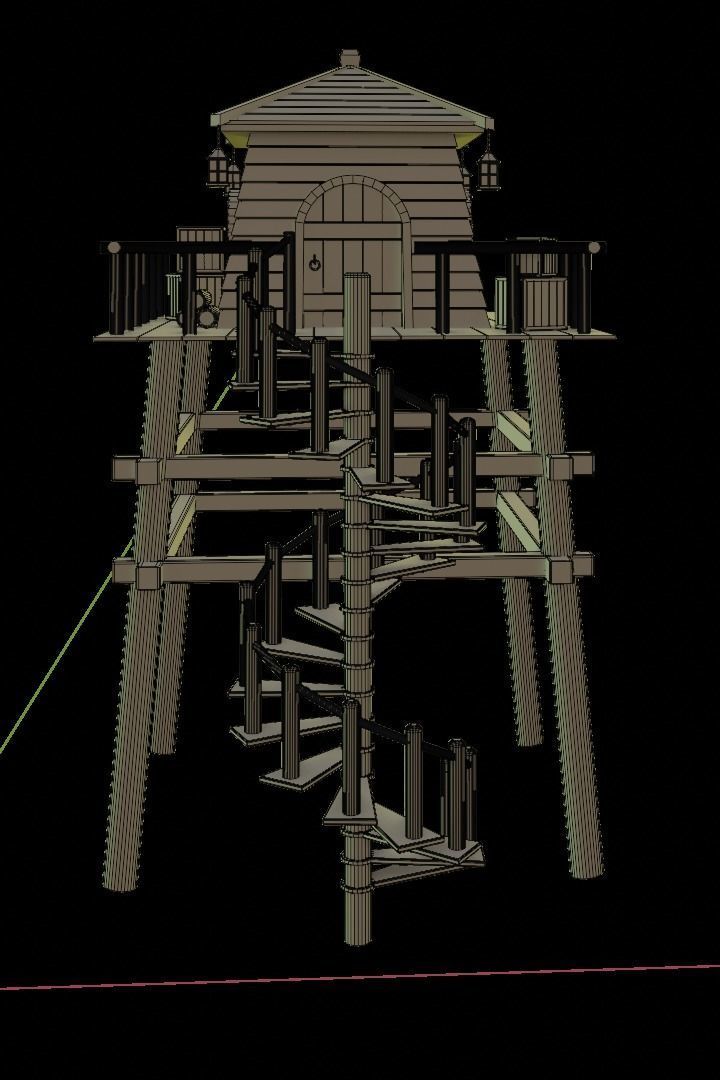 Forest House Low-poly 3D model_12