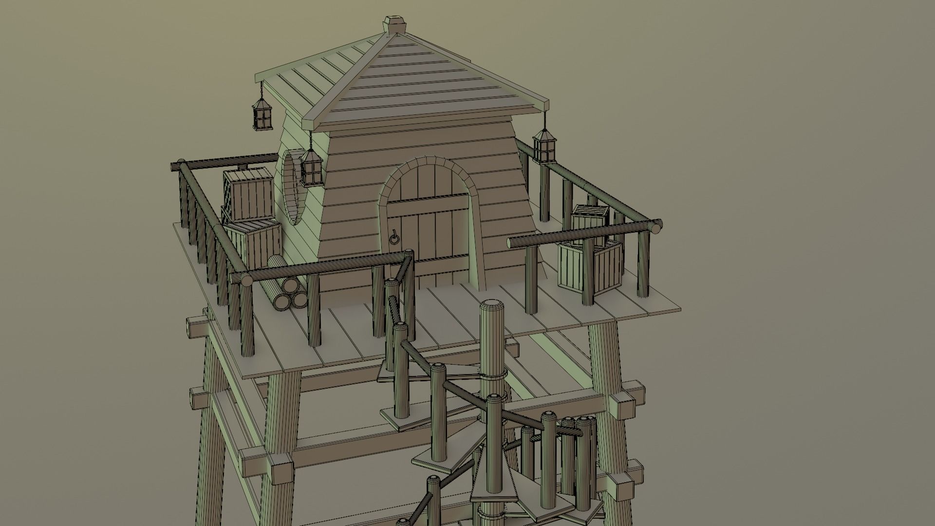 Forest House Low-poly 3D model_11