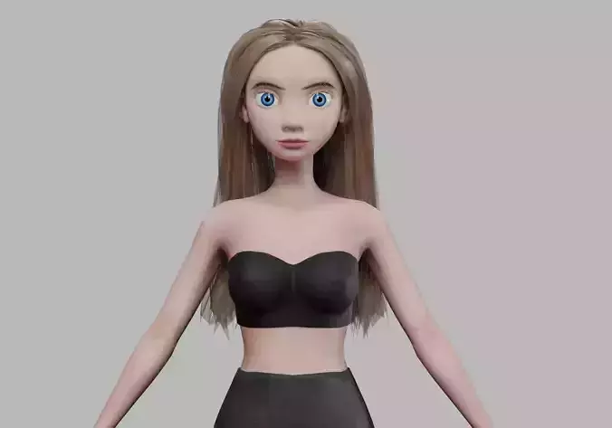 sweet cartoon woman V27373 