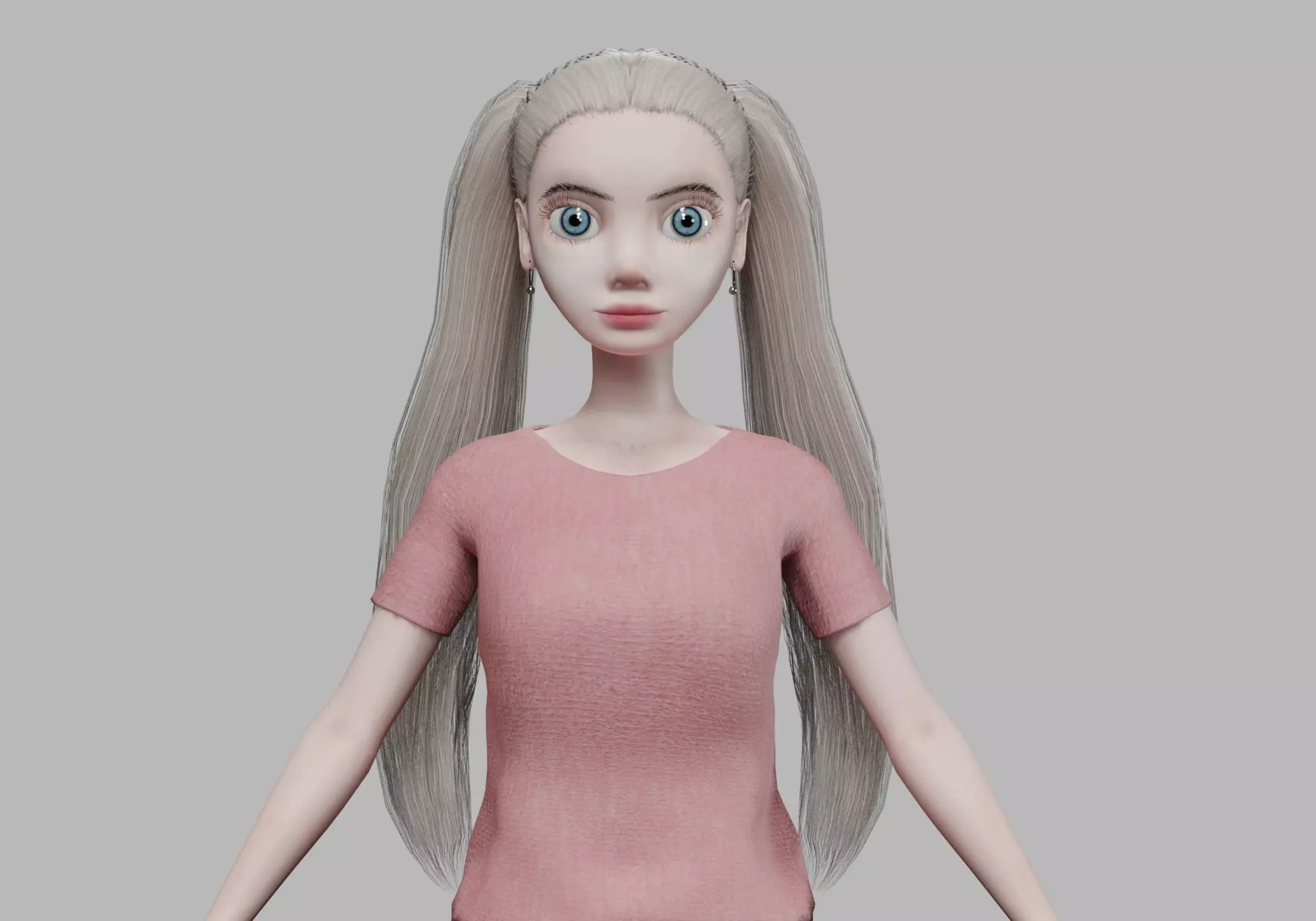 standard cartoon woman V23282 Low-poly 3D model