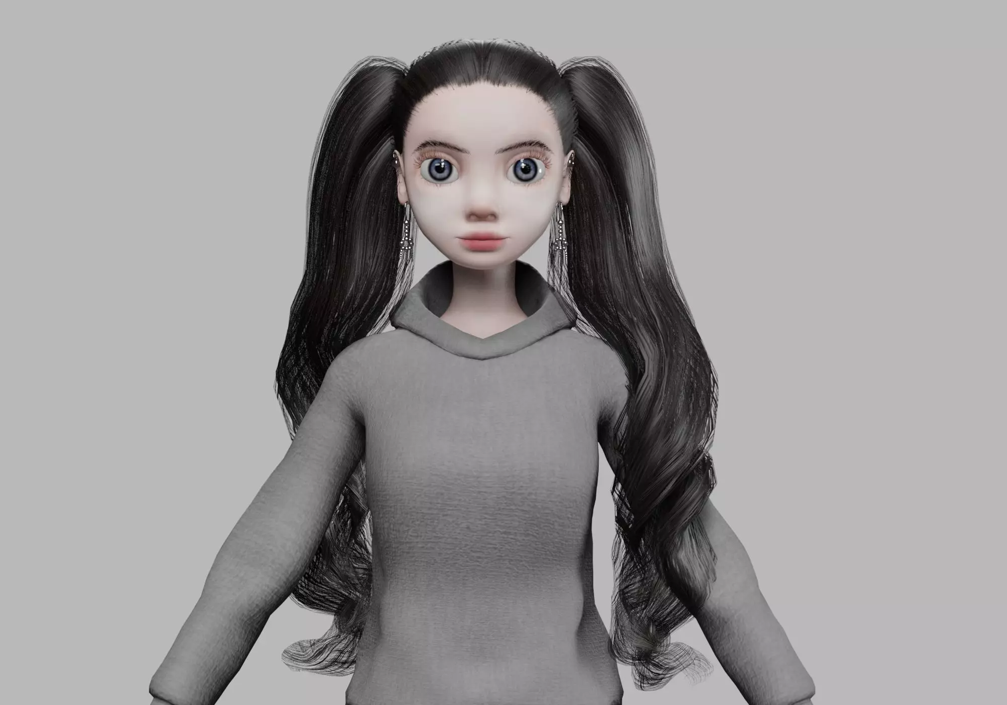 pretty cartoon woman V37391 Low-poly 3D model