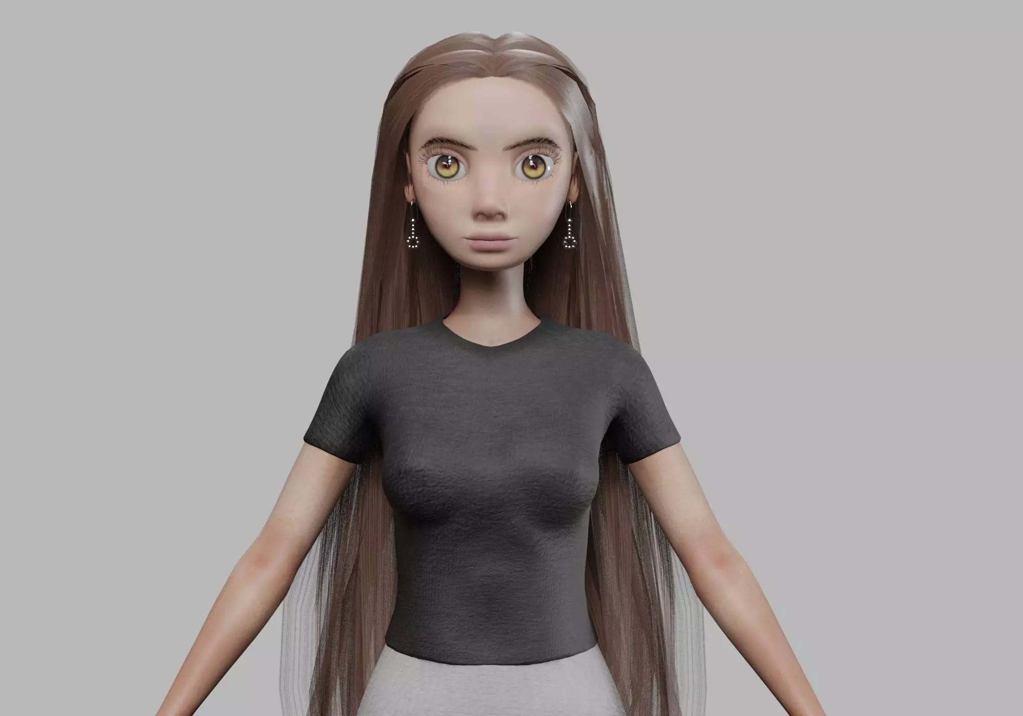lovely cartoon woman V30947 Low-poly 3D model