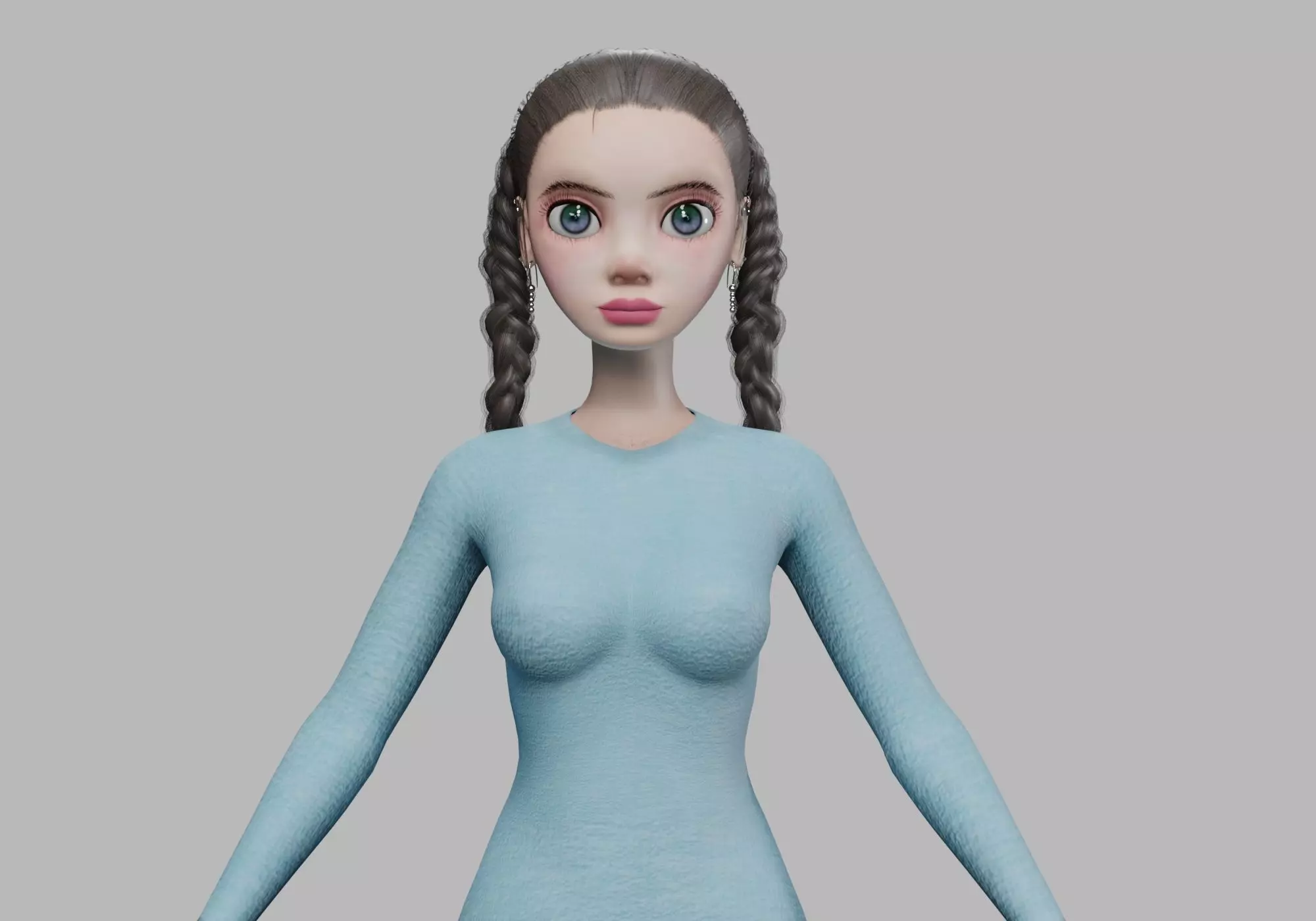 cute cartoon woman V27819 Low-poly 3D model