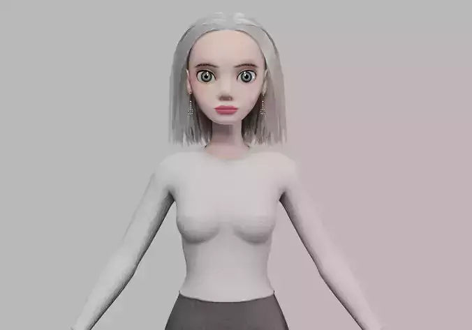 cool cartoon woman V28662 