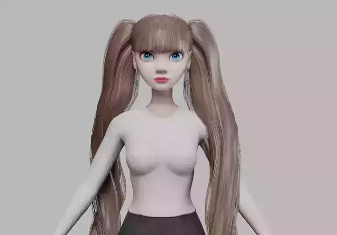 cartoon young woman V36447 