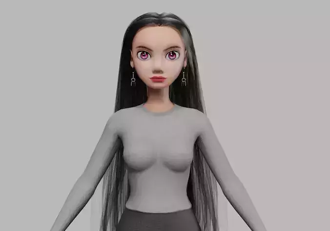 cartoon basic woman V34415 