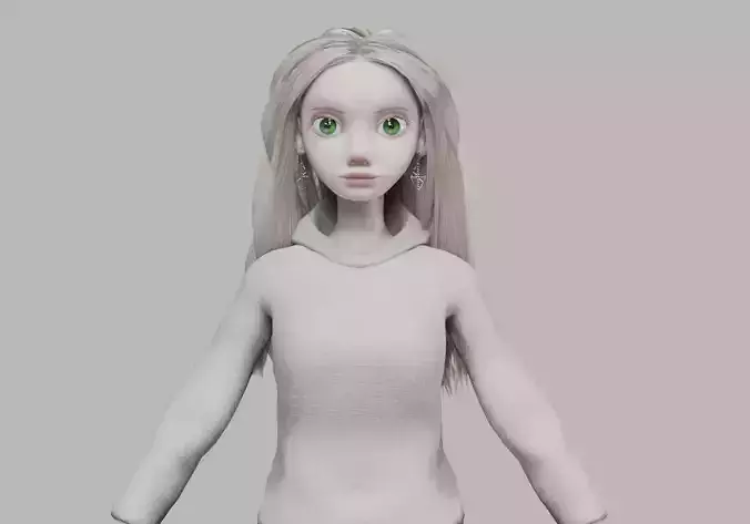 blond pretty woman V35422  Low-poly 3D model