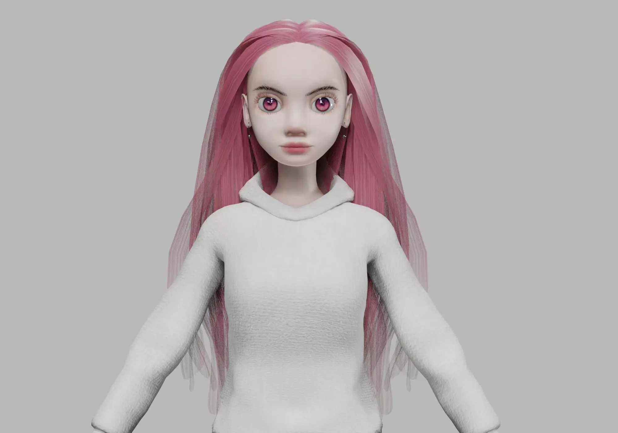 basic cartoon woman V33204 Low-poly 3D model