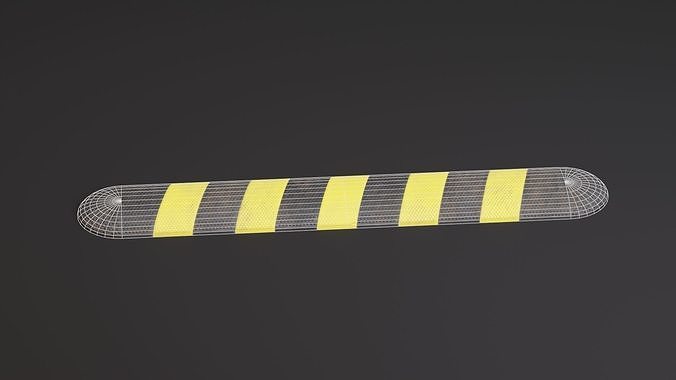 Speed Bump PBR Game-Ready Low-poly 3D model 5