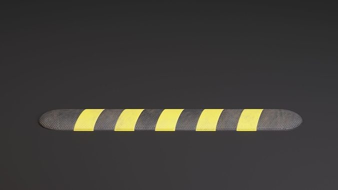 Speed Bump PBR Game-Ready Low-poly 3D model 7