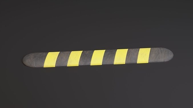 Speed Bump PBR Game-Ready Low-poly 3D model 4