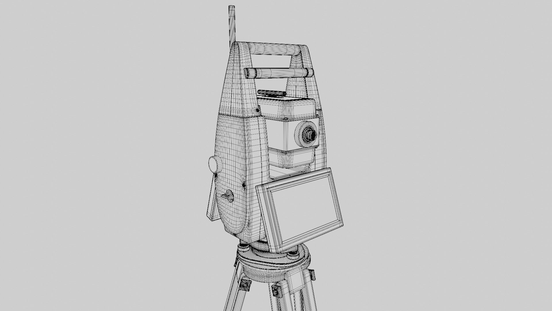 Theodolite Total Station and Tripod 3D Model Collection_16